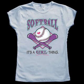 Softball Its A Girl Thing Baby Doll JUNIOR T SHIRT