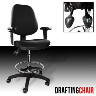 Drafting Chair Stool Office Black Adjustable Armrest Art Footrest