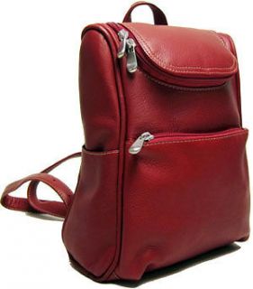 Le Donne Leather Everyday Backpack Handbag LD9102 RED
