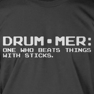 Definition of a Drummer Music Drum Sticks Rock Band Musician Geek