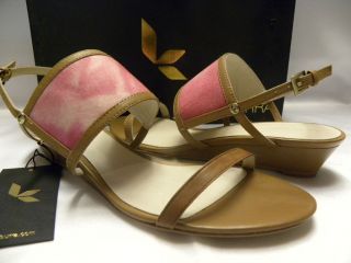 NEW NIB KOOLABURRA Tan Leather DAPHNE Berry Pink Dip Dye Sandals 7 8