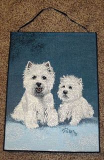 Westie ~ West Highland Terrier Tapestry Bannerette Wall Hanging