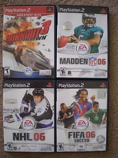 LOT of 4 Playstation 2 games Burnout 3 Takedown, FIFA 06,NHL 06