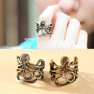 Hot Fashion Antique Cool Punk Gothic Vintage Paul Octopus Carved Ring