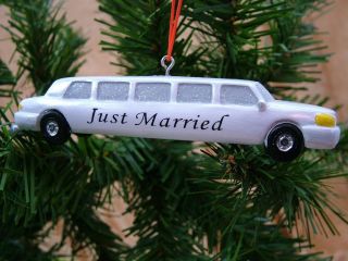 Newly Wed Limo Just Married Limozine Christmas Ornament