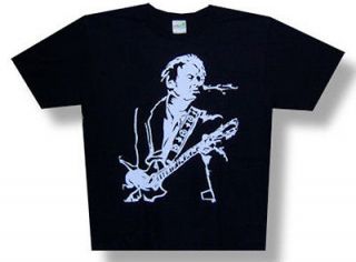 New Neil Young Playing Guitar BackNo rth American Tour 08 Black 3X T