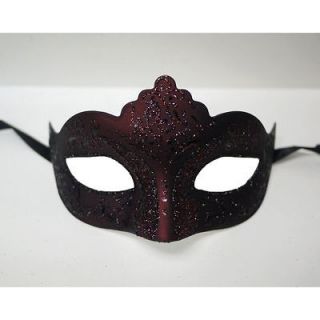 Ball Burgundy Princess Costume Eye Mask with Glitter Accdent