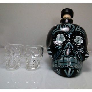 Set of 1 Crystal Head Skull Vodka Empty Bottle 750ml Cork and 2 Shot