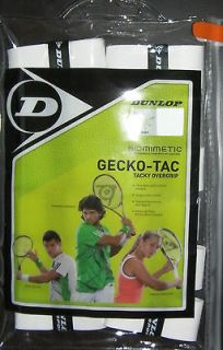 12 Dunlop Biometric Gecko Tac White Overgrip Tennis Grips