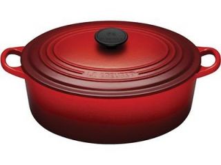 NEW IN BOX LE CREUSET 5 QUART CHERRY OVAL DUTCH OVEN W/ LID