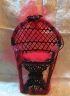 OOAK Gothic Vampire Vampyre Chair for Barbie Size Dolls