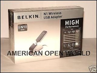 Belkin N1 Wireless USB Adapter F5D8051 NEW