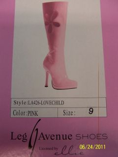 LOVECHILD Pink Go Go Ellie Leg Avenue Halloween Costume Shoe Boot