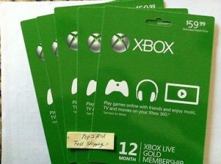 XBOX 360 Live 12 Month Gold Membership Subscription Card, NO TAX, US