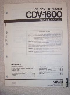 Yamaha Service Manual~CDV 160 0~CD/LD/CDV Player
