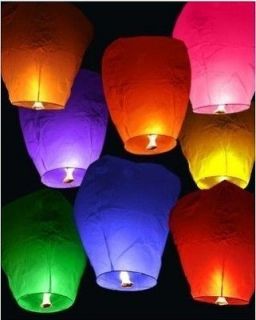 Multi Color&Quantity Chinese Sky Paper Wish Fire Lamp Lantern For Xmas