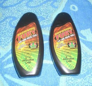 NEW LOT 2 AUST GOLD BROWNING FURY TRIPLE BRONZER 8.5oz BOTTLE TANNING