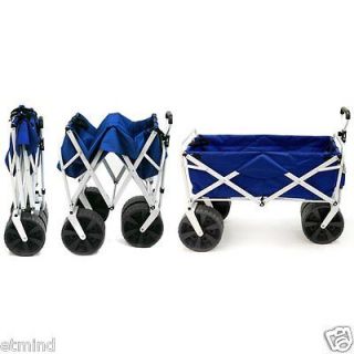 New Folding Blue BEACH Garden Wagon Collapsible Utility Sports Cart
