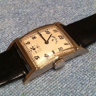 Lord Elgin Mechanical Wristwatch Fancy White Gold Case Windup Watch