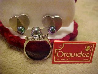 Orquidea Majorca STERLING SILVER 925 AND Simulated Pearl RING AND