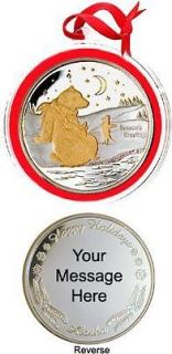Alaska Mint Medallion 1 Oz Silver /Gold Proof Polar Bear Ornament Coin