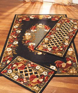 1PC AREA RUG COUNTRY ROOSTER FLOWER FLORAL AREA THEMED RUG
