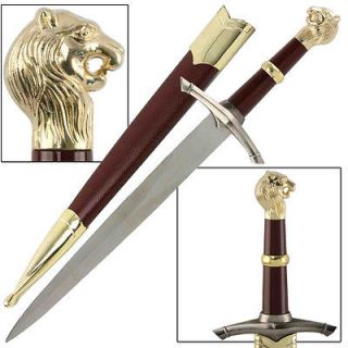 Gold Chronicles of Narnia Dagger With Scabbard   14.25 Inch Overall
