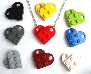 LEGO Heart Necklace Silver / Gold Plated plate brick best friends