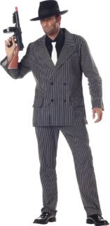 Mens Halloween Costume Outfit Pinstripe Gangster Suit