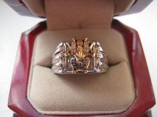 NEW Mens Knights of Columbus 4th Degree Crest Silver Ring