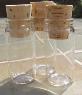 Glass Vial Bottle Jar Stopper Cork spice bead 2.05