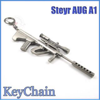 Military Steyr AUG A1 assault rifle With muffler and bayonets Keychain