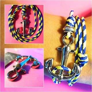 ANCHOR BRACELET ROPE CORD HOOK MIANSAI STYLE MARINER FISH necklace