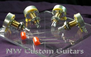 500K CTS Audio pot and Cap Kit for Gibson LPs Plus FREE EXTRA NUT