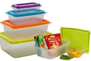 Clear Plastic Food Lunch Boxes Nested Storage Tupperware Stacking