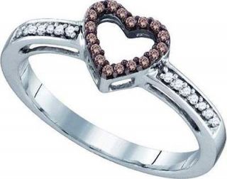 BRAND NEW 0.20CTW WHITE GOLD DIAMOND LADIES MICRO PAVE HEART RING FOR