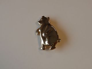 Vintage Direction One Gold Plated Standing Bear Brooch Pin Silhouette
