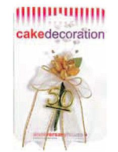 x1 Cake Topper 4 Decoration Carded Spray 50th Golden Wedding