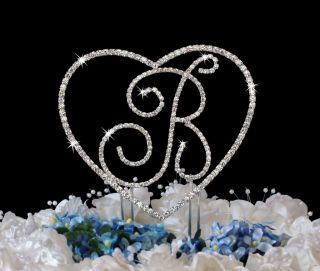Renaissance Monogram Wedding Cake Top Letter & Heart