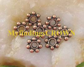 1000PCS Antiqued copper daisy spacer beads 4mm W309