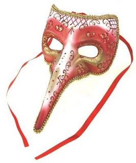 Red and Gold Venetian Carnival Mask   BARGAIN