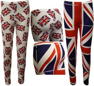 Plus Size New Ladies Union Jack Full England Leggings Long Womens