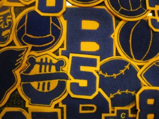Royal Chenille & Athletic Gold Felt Patches for Letterman Jackets and
