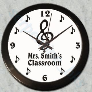 Personalizd Music Notes Piano Teacher Wall Clock