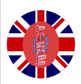 24 X EDIBLE CUP CAKE TOPPERS   QUEENS DIAMOND JUBLIEE LOGO UNION JACK