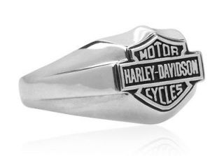 Harley Davidson 925 Sterling Silver Ladies Petite B&S Signet Ring (7)