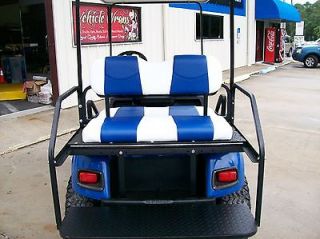 Club Car Precedent Golf Cart Custom Seat Covers Front & Rear(White/Blu
