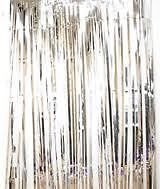 SHIMMERING METALLIC SILVER TINSEL GLITTER CURTAINS 9FT DROP 3FT WIDE