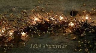 to End Lighted Pip Berry Garland ~ OLD GOLD ~ Connect MULTIPLE strands