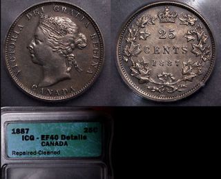 Canada 25 cents   1887   ICG EF40   Book value $2000
